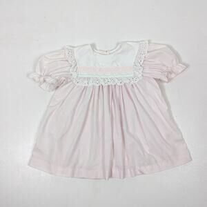 Vintage Bryan Dress Girls Size 24m Pink Frilly Bib Collar